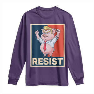 Funny Freedom Pig Resistance Movement Political Satire Meme Gift Long Sleeve Shirt TS12 Purple Print Your Wear