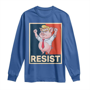Funny Freedom Pig Resistance Movement Political Satire Meme Gift Long Sleeve Shirt TS12 Royal Blue Print Your Wear