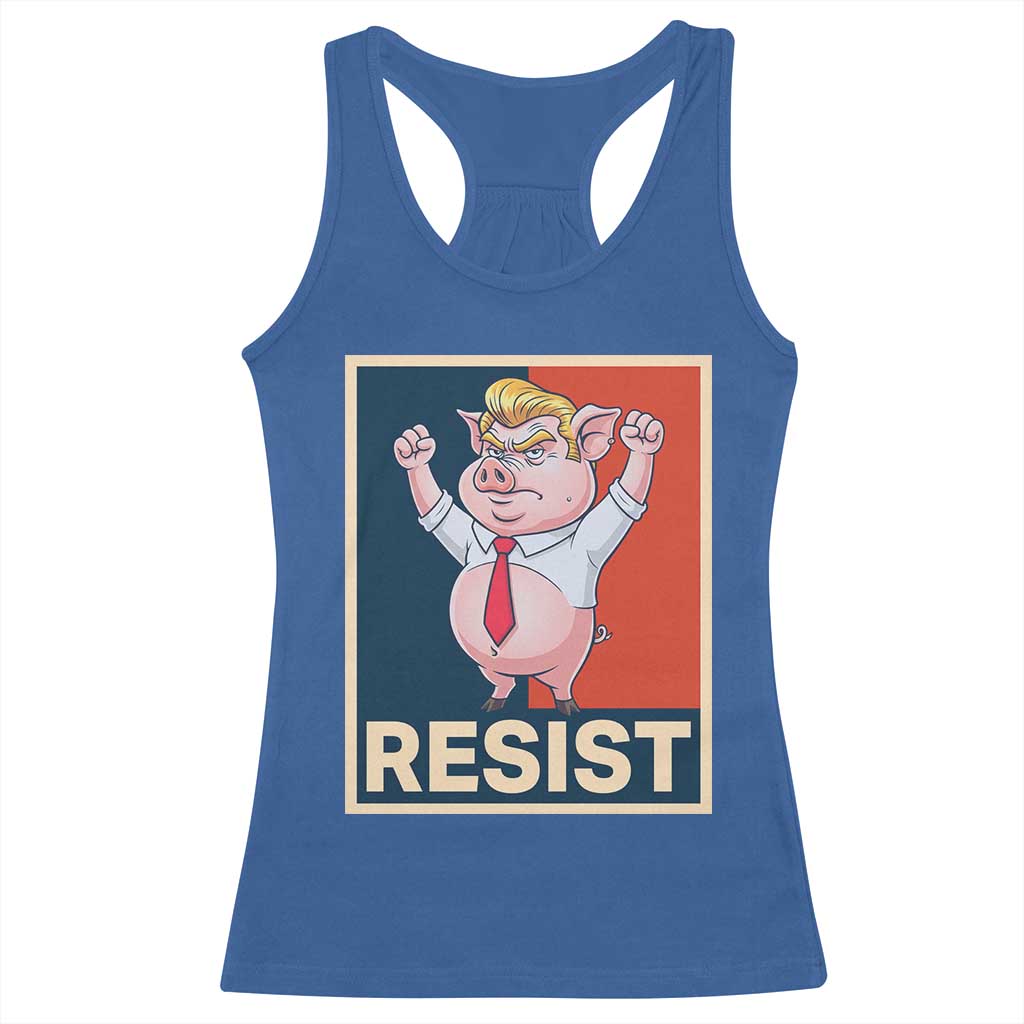 Funny Freedom Pig Resistance Movement Political Satire Meme Gift Racerback Tank Top TS12 Royal Blue Print Your Wear
