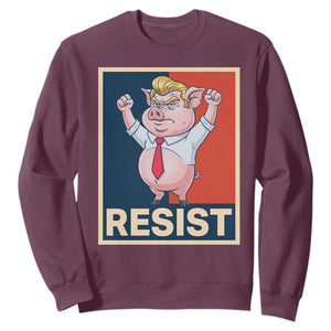 Funny Freedom Pig Resistance Movement Political Satire Meme Gift Sweatshirt TS12 Maroon Print Your Wear