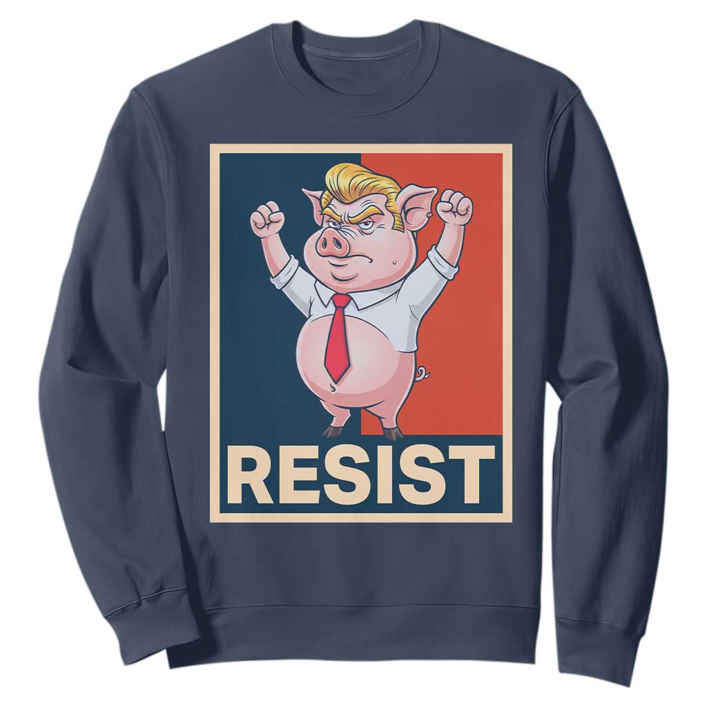 Funny Freedom Pig Resistance Movement Political Satire Meme Gift Sweatshirt TS12 Navy Print Your Wear
