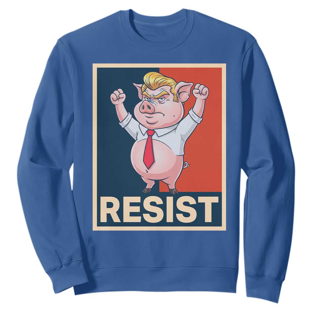 Funny Freedom Pig Resistance Movement Political Satire Meme Gift Sweatshirt TS12 Royal Blue Print Your Wear