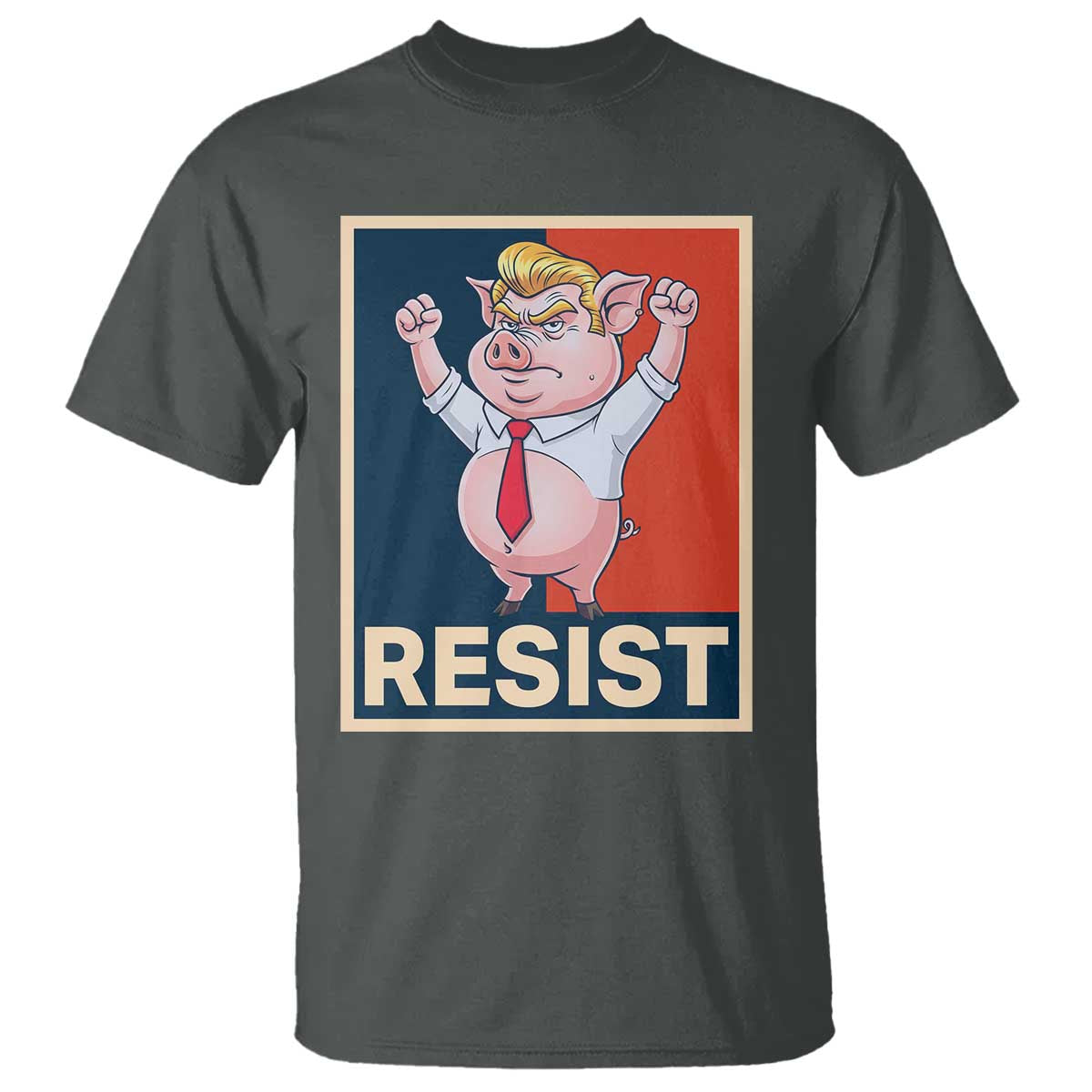 Funny Freedom Pig Resistance Movement Political Satire Meme Gift T Shirt TS12 Dark Heather Print Your Wear