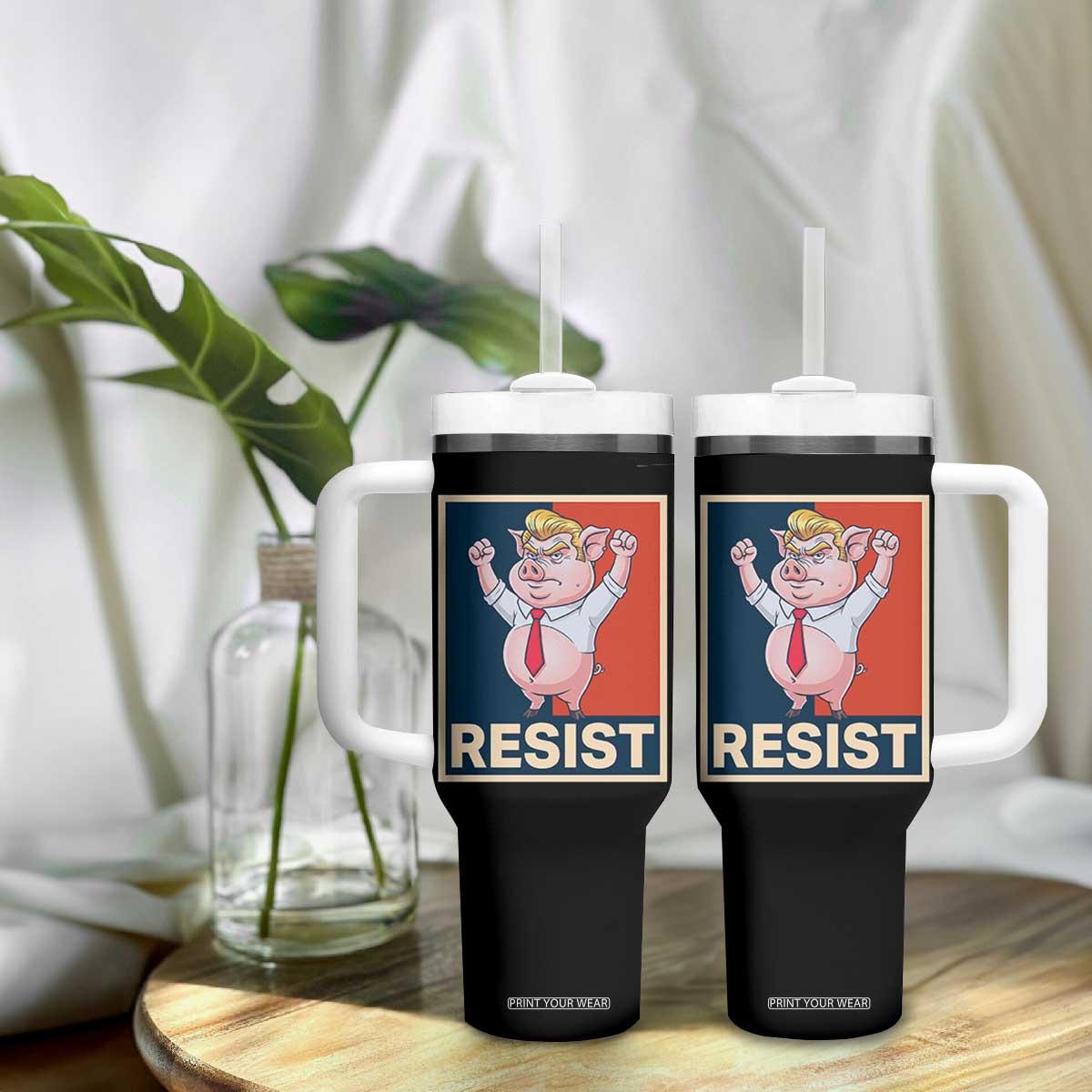 Funny Freedom Pig Resistance Movement Political Satire Meme Gift Tumbler With Handle TS12 Print Your Wear