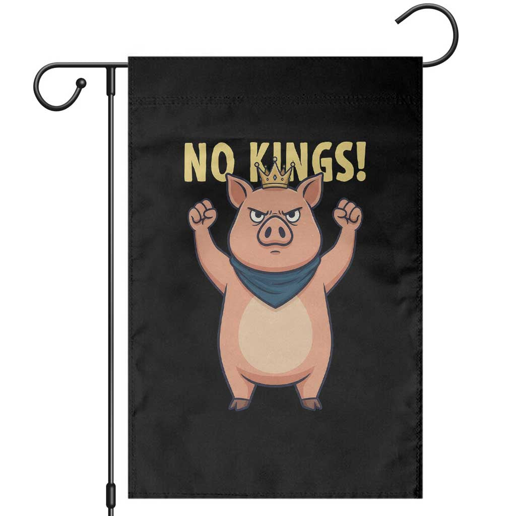 No Kings Pig Garden Flag Resistance Movement Anti Authoritarian Gift TS12 Black Print Your Wear