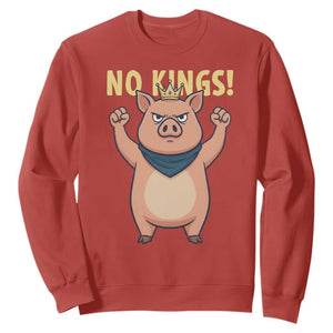 No Kings Pig Sweatshirt Resistance Movement Anti Authoritarian Gift TS12 Red Print Your Wear