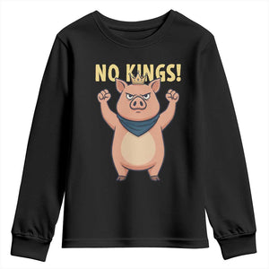 No Kings Pig Youth Sweatshirt Resistance Movement Anti Authoritarian Gift TS12 Black Print Your Wear