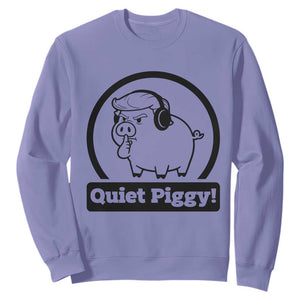 Funny Quiet Quiet Piggy Meme Sweatshirt Anti Fascist Political Parody Gift TS12 Violet Print Your Wear