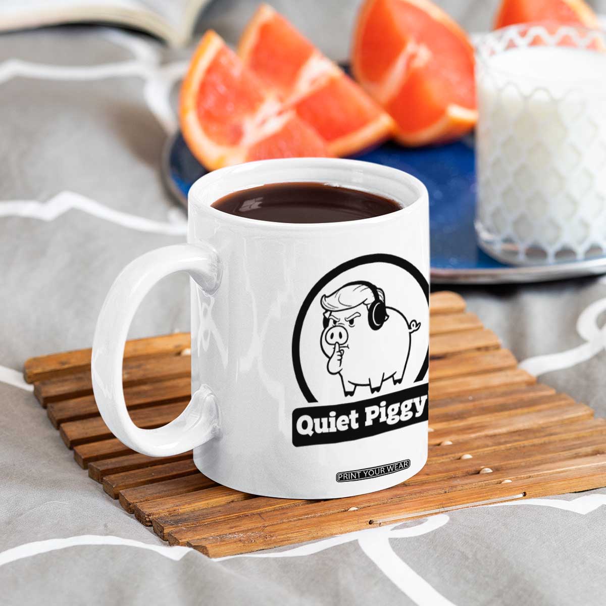 Funny Quiet Quiet Piggy Meme Coffee Mug Anti Fascist Political Parody Gift TS12 Print Your Wear