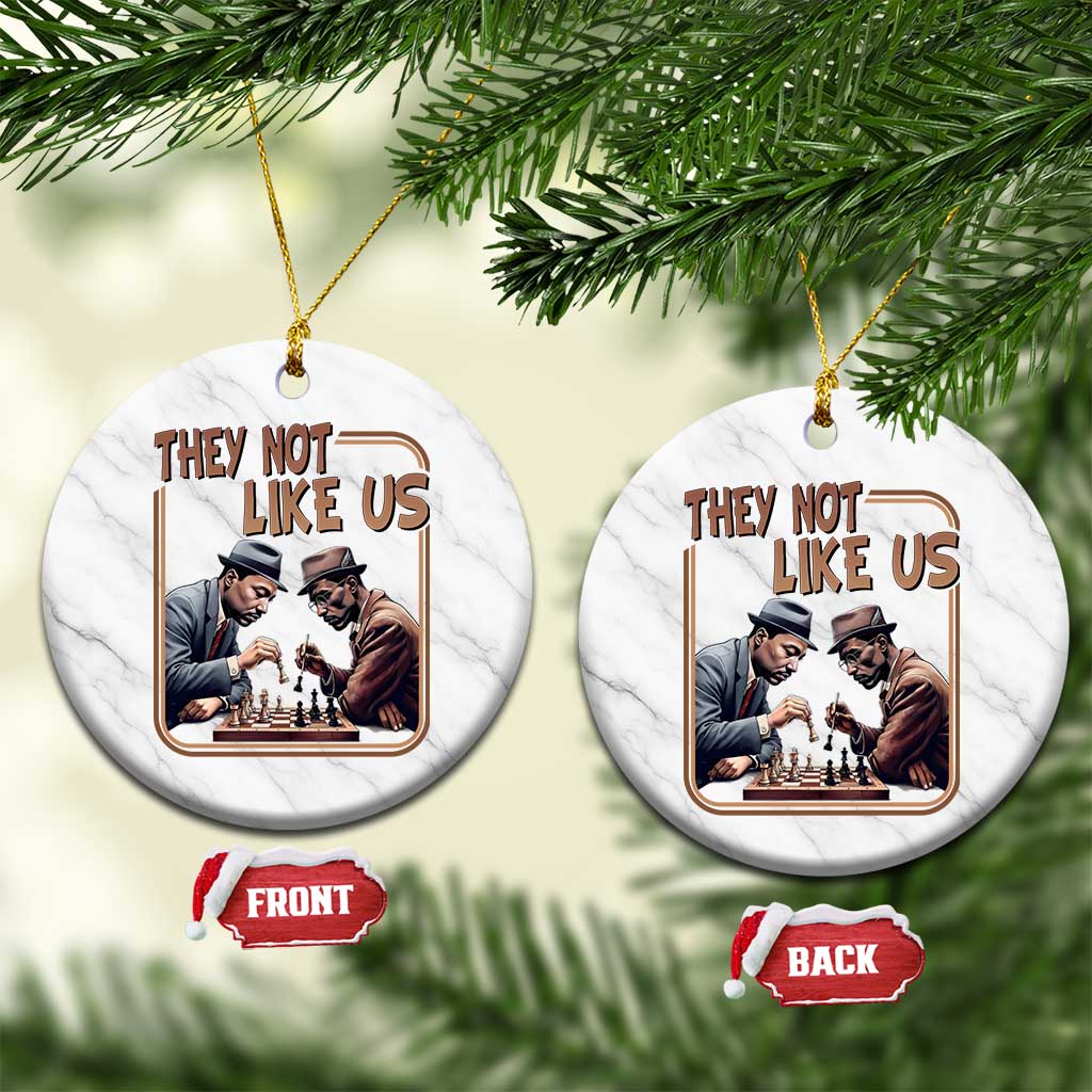 MLK And Malcolm X Ceramic Ornament They Not Like Us Revolutionary Leaders TS12 1pc White Marble Print Your Wear