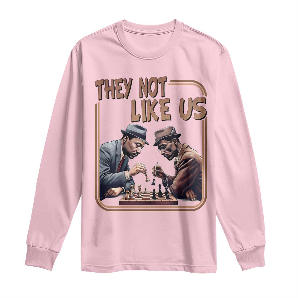 MLK And Malcolm X Long Sleeve Shirt They Not Like Us Revolutionary Leaders TS12 Light Pink Print Your Wear