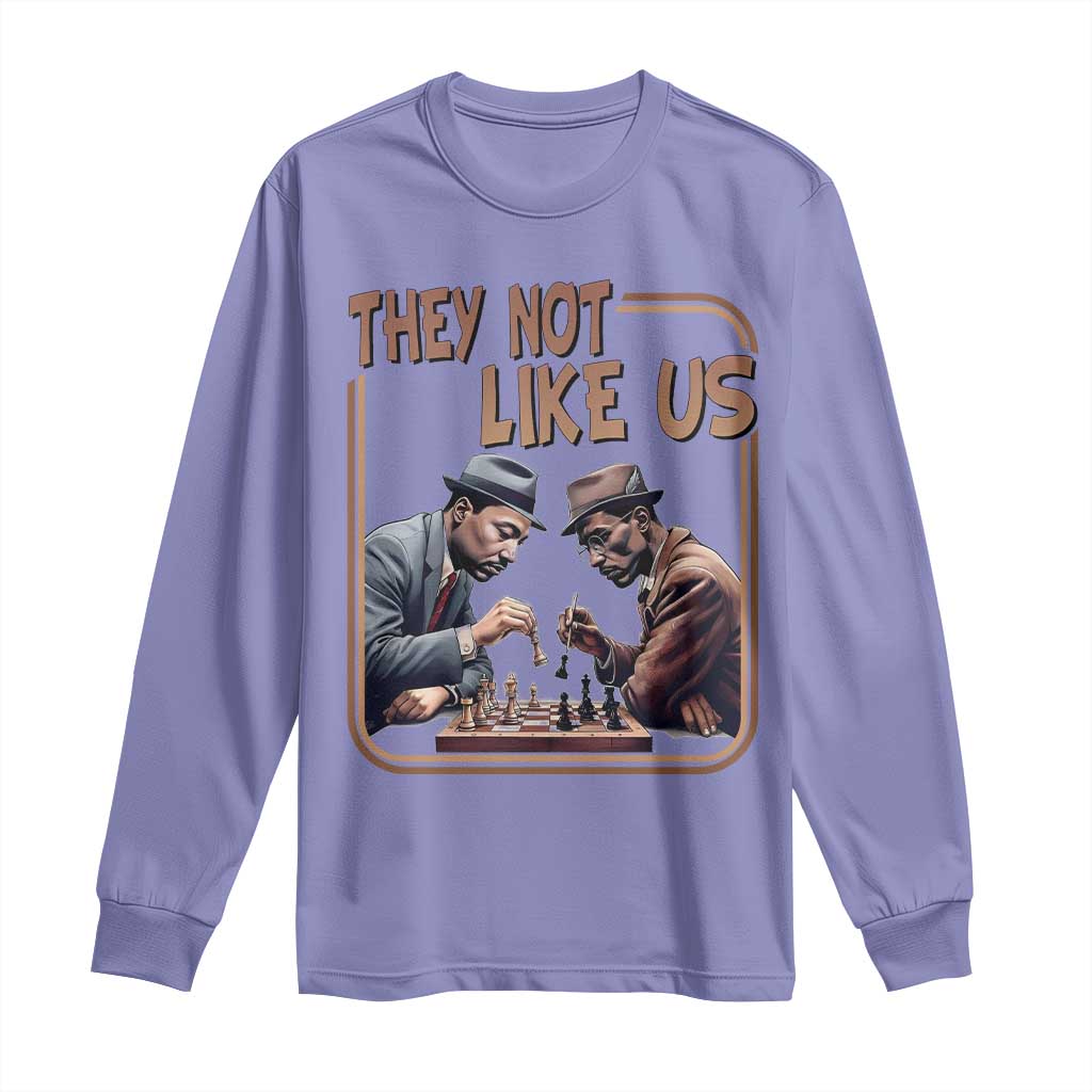 MLK And Malcolm X Long Sleeve Shirt They Not Like Us Revolutionary Leaders TS12 Violet Print Your Wear