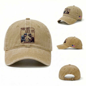 MLK And Malcolm X Washed Cotton Baseball Cap They Not Like Us Revolutionary Leaders TS12 Washed Cap Universal Fit Khaki Print Your Wear