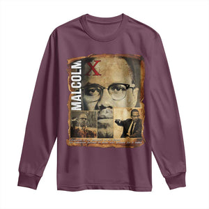 Education Is The Passport To The Future Long Sleeve Shirt Malcolm X Quote TS12 Maroon Print Your Wear