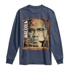 Education Is The Passport To The Future Long Sleeve Shirt Malcolm X Quote TS12 Navy Print Your Wear