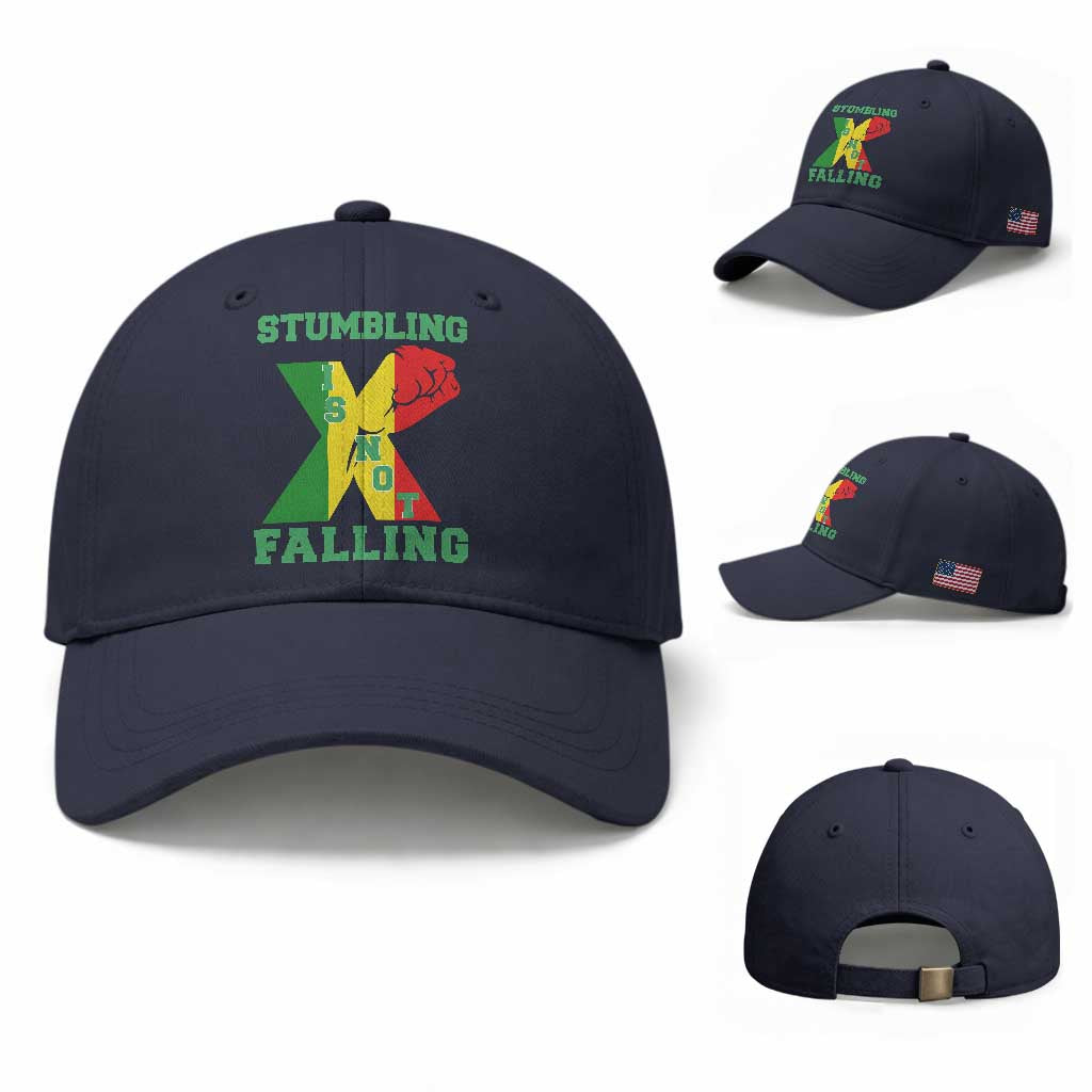 Stumbling Is Not Falling Baseball Cap African American Black History Month TS12 Baseball Cap Universal Fit Navy Print Your Wear