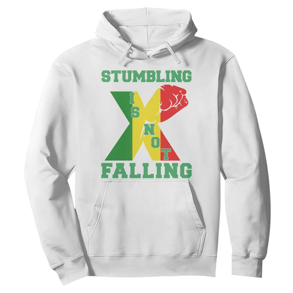 Stumbling Is Not Falling Hoodie African American Black History Month TS12 White Print Your Wear