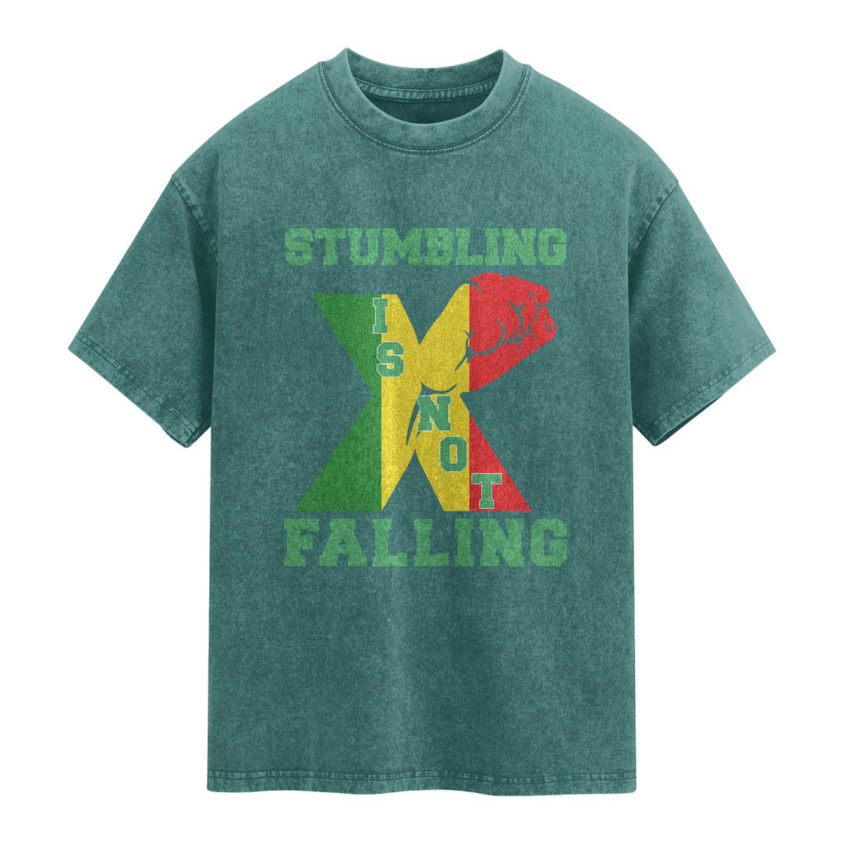 Stumbling Is Not Falling Washed Cotton T-Shirt African American Black History Month