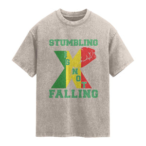 Stumbling Is Not Falling Washed Cotton T-Shirt African American Black History Month