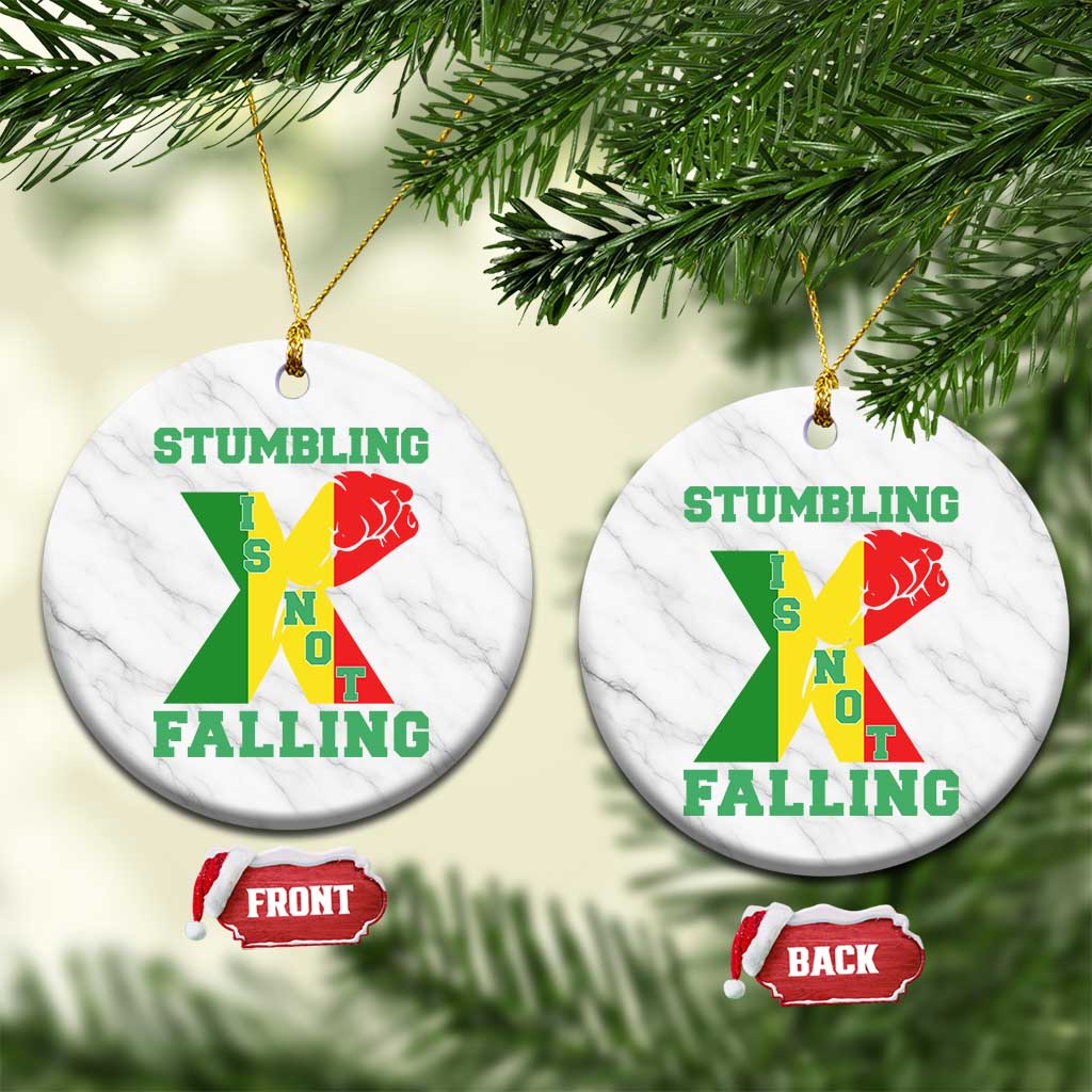 Stumbling Is Not Falling Ceramic Ornament African American Black History Month TS12 1pc White Marble Print Your Wear