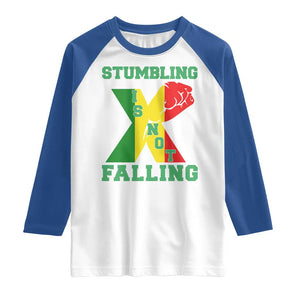 Stumbling Is Not Falling Raglan Shirt African American Black History Month TS12 White Royal Print Your Wear