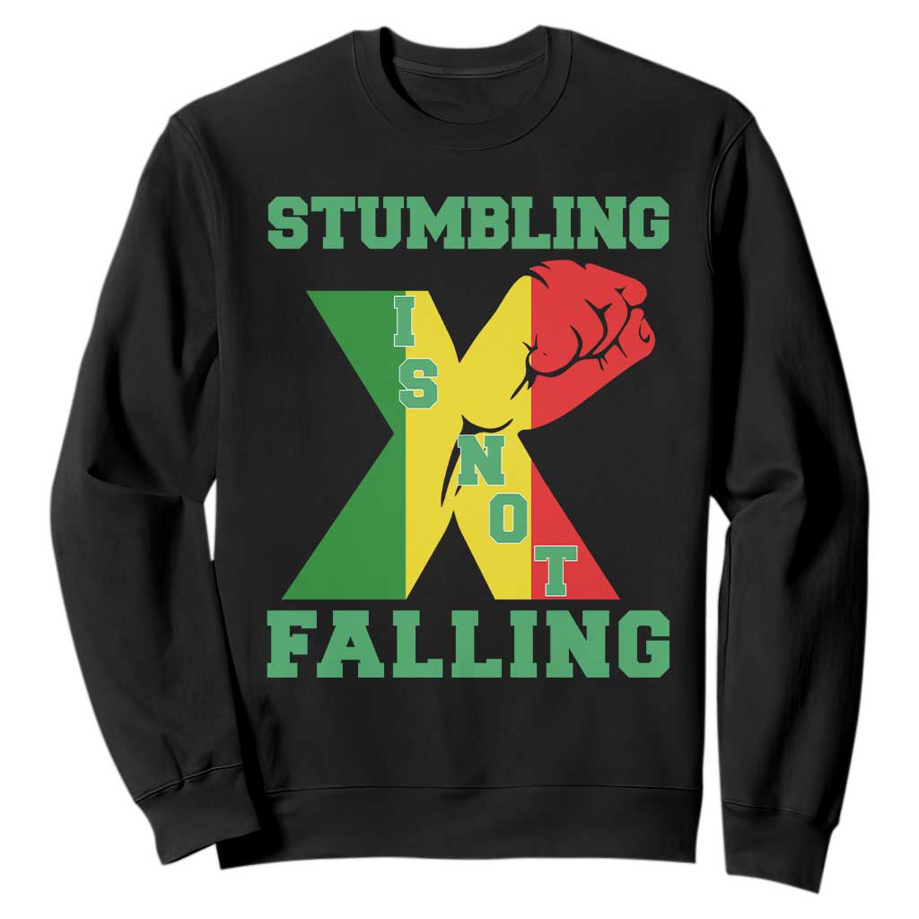 Stumbling Is Not Falling Sweatshirt African American Black History Month TS12 Black Print Your Wear