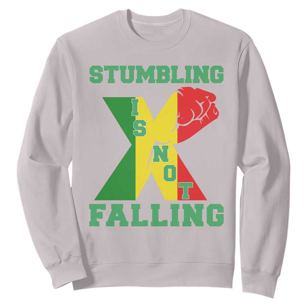 Stumbling Is Not Falling Sweatshirt African American Black History Month TS12 Ice Gray Print Your Wear