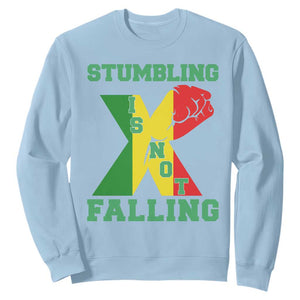 Stumbling Is Not Falling Sweatshirt African American Black History Month TS12 Light Blue Print Your Wear