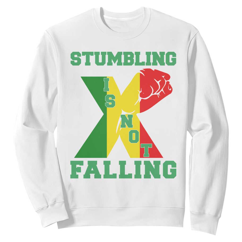 Stumbling Is Not Falling Sweatshirt African American Black History Month TS12 White Print Your Wear