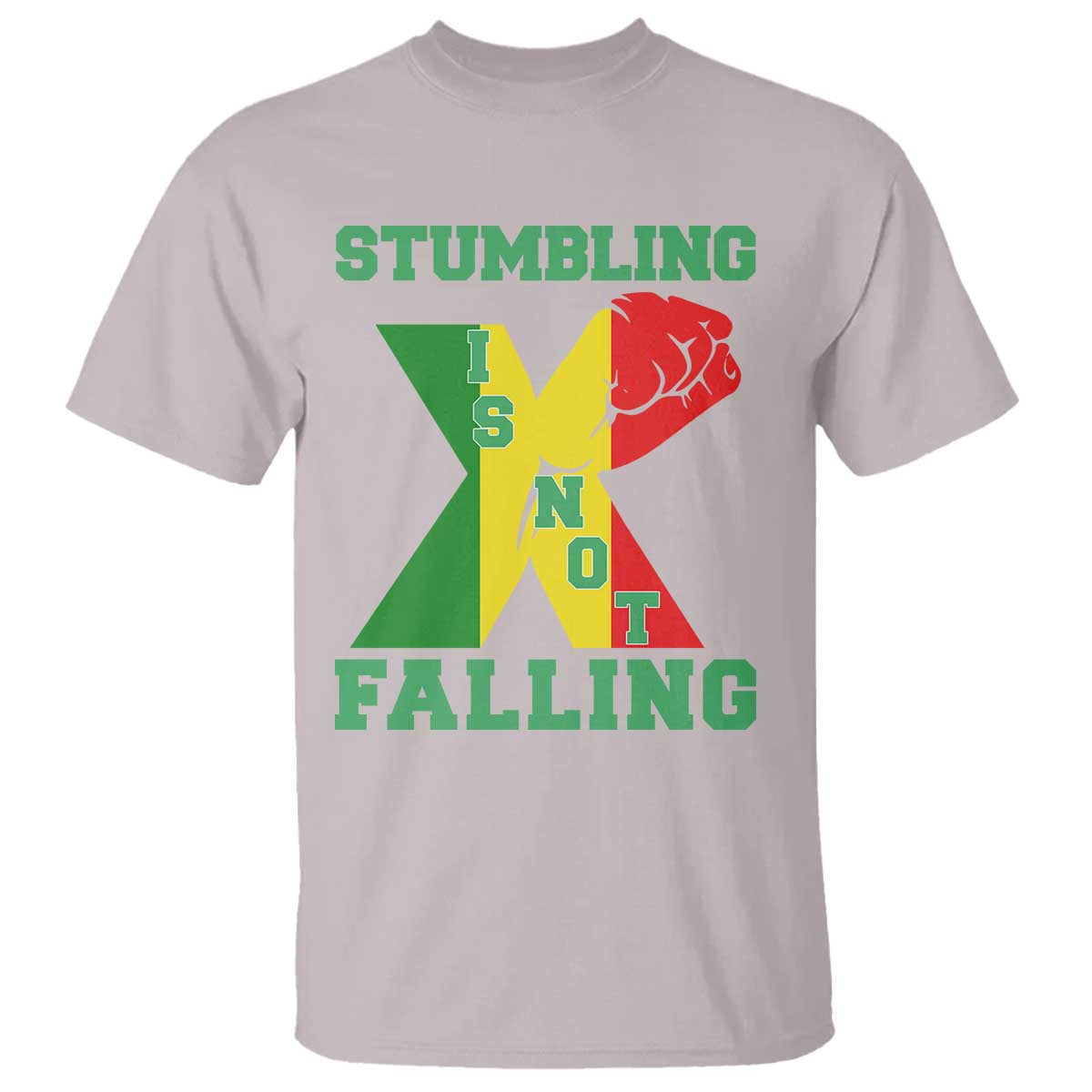 Stumbling Is Not Falling T Shirt African American Black History Month TS12 Ice Gray Print Your Wear