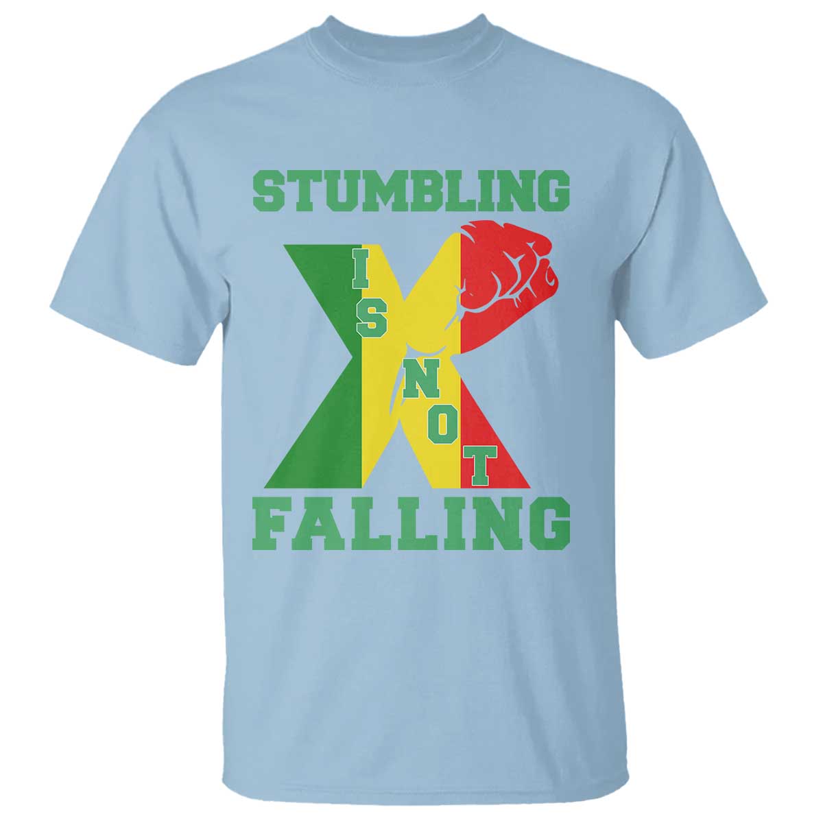 Stumbling Is Not Falling T Shirt African American Black History Month TS12 Light Blue Print Your Wear