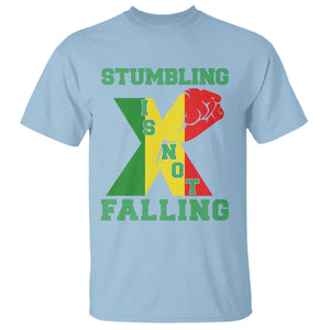 Stumbling Is Not Falling T Shirt African American Black History Month TS12 Light Blue Print Your Wear