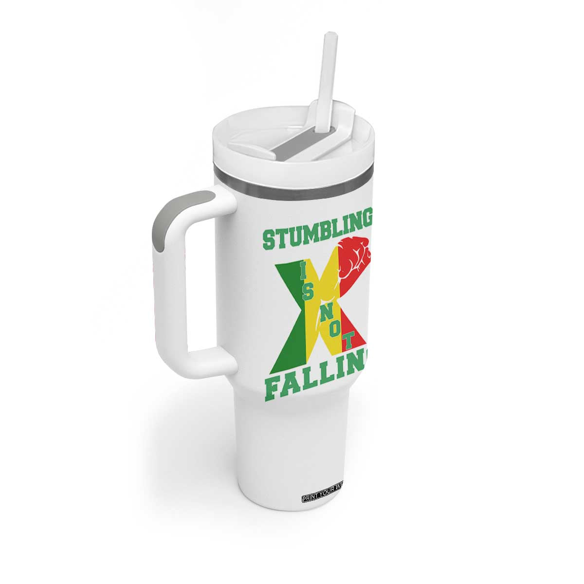 Stumbling Is Not Falling Tumbler With Handle African American Black History Month TS12 Print Your Wear