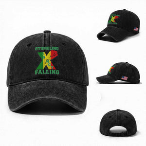 Stumbling Is Not Falling Washed Cotton Baseball Cap African American Black History Month TS12 Washed Cap Universal Fit Black Print Your Wear