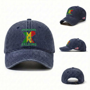 Stumbling Is Not Falling Washed Cotton Baseball Cap African American Black History Month TS12 Washed Cap Universal Fit Navy Print Your Wear