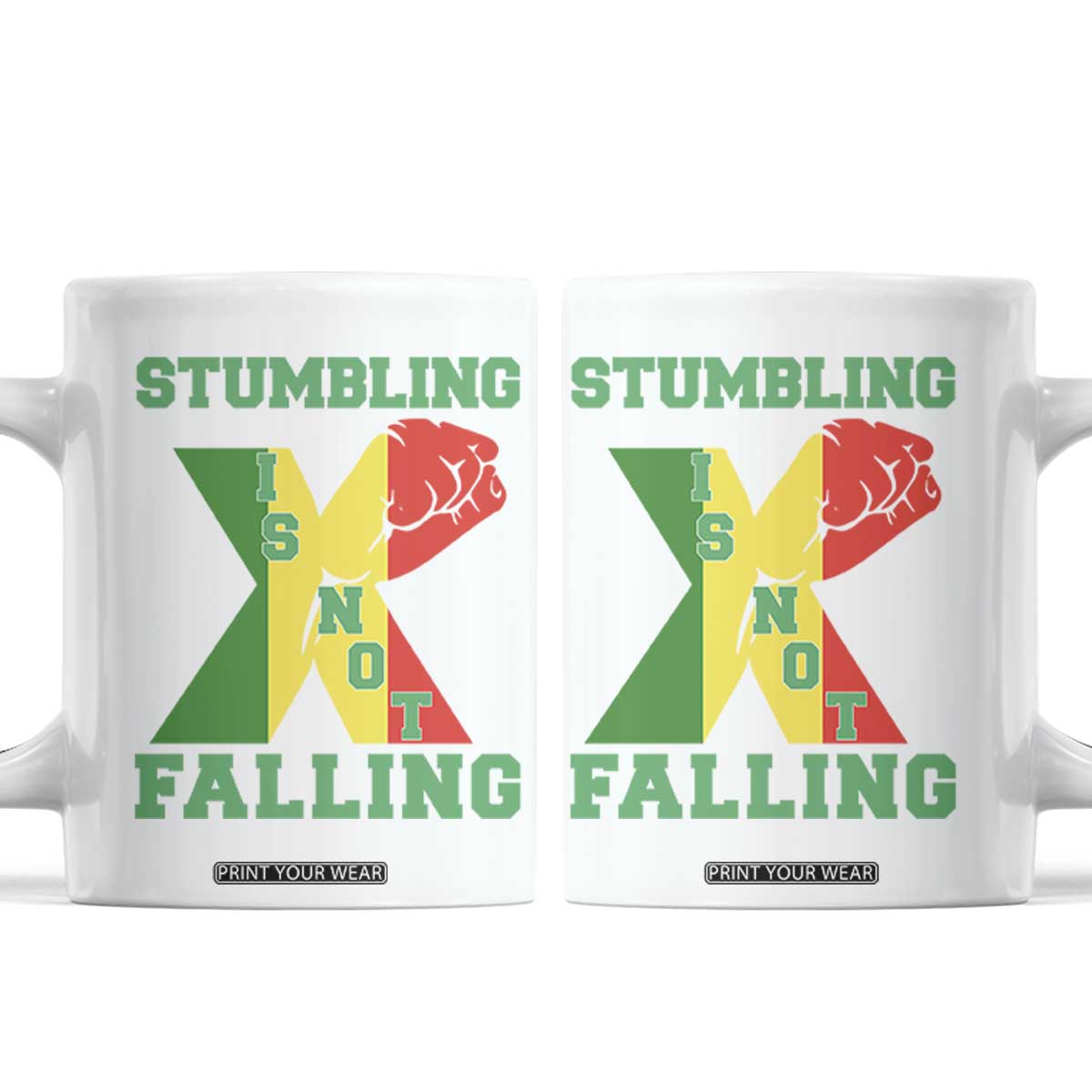 Stumbling Is Not Falling Coffee Mug African American Black History Month TS12 White Print Your Wear
