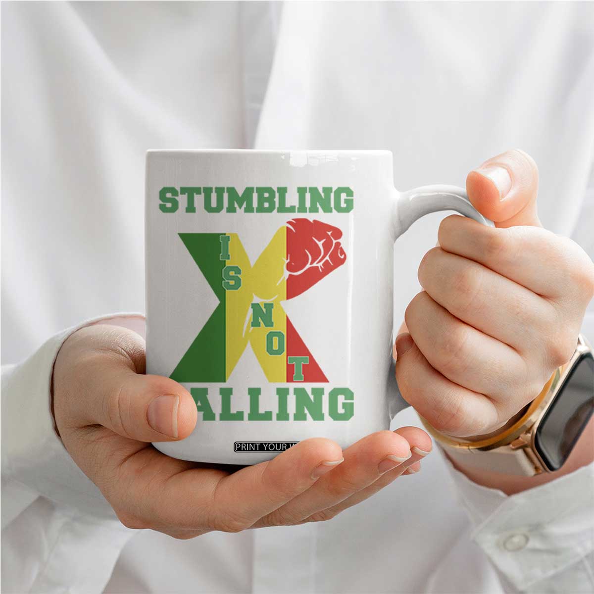 Stumbling Is Not Falling Coffee Mug African American Black History Month TS12 Print Your Wear