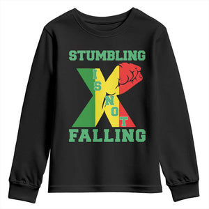 Stumbling Is Not Falling Youth Sweatshirt African American Black History Month TS12 Black Print Your Wear