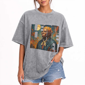 Lead Like Harriet Washed Cotton T-Shirt Black History Month Juneteenth Quote