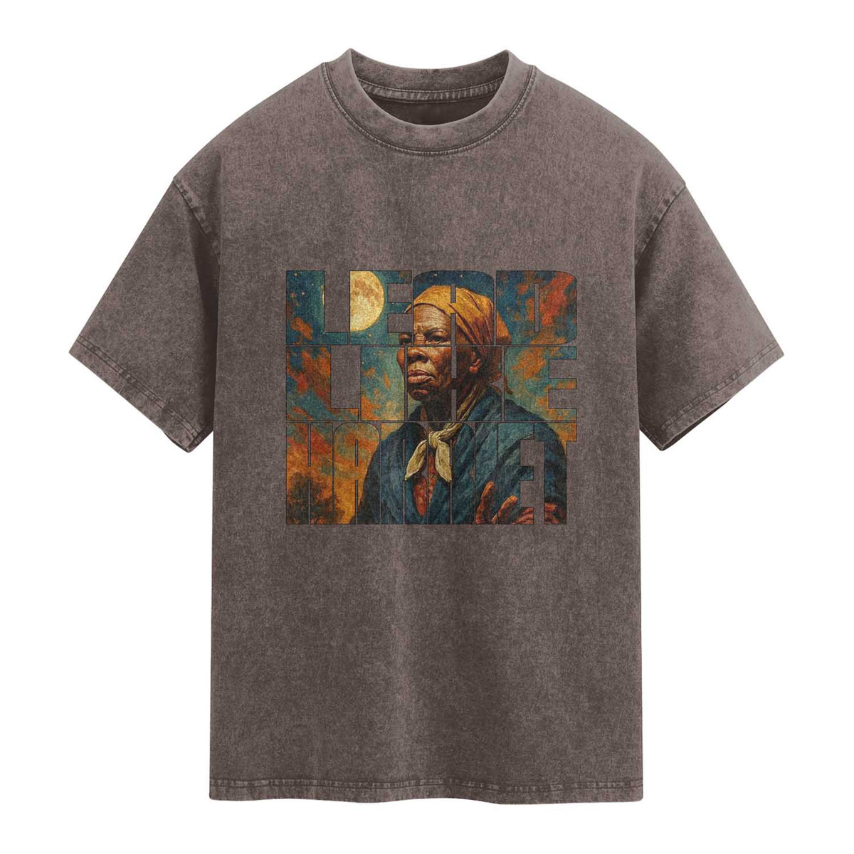 Lead Like Harriet Washed Cotton T-Shirt Black History Month Juneteenth Quote