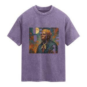 Lead Like Harriet Washed Cotton T-Shirt Black History Month Juneteenth Quote