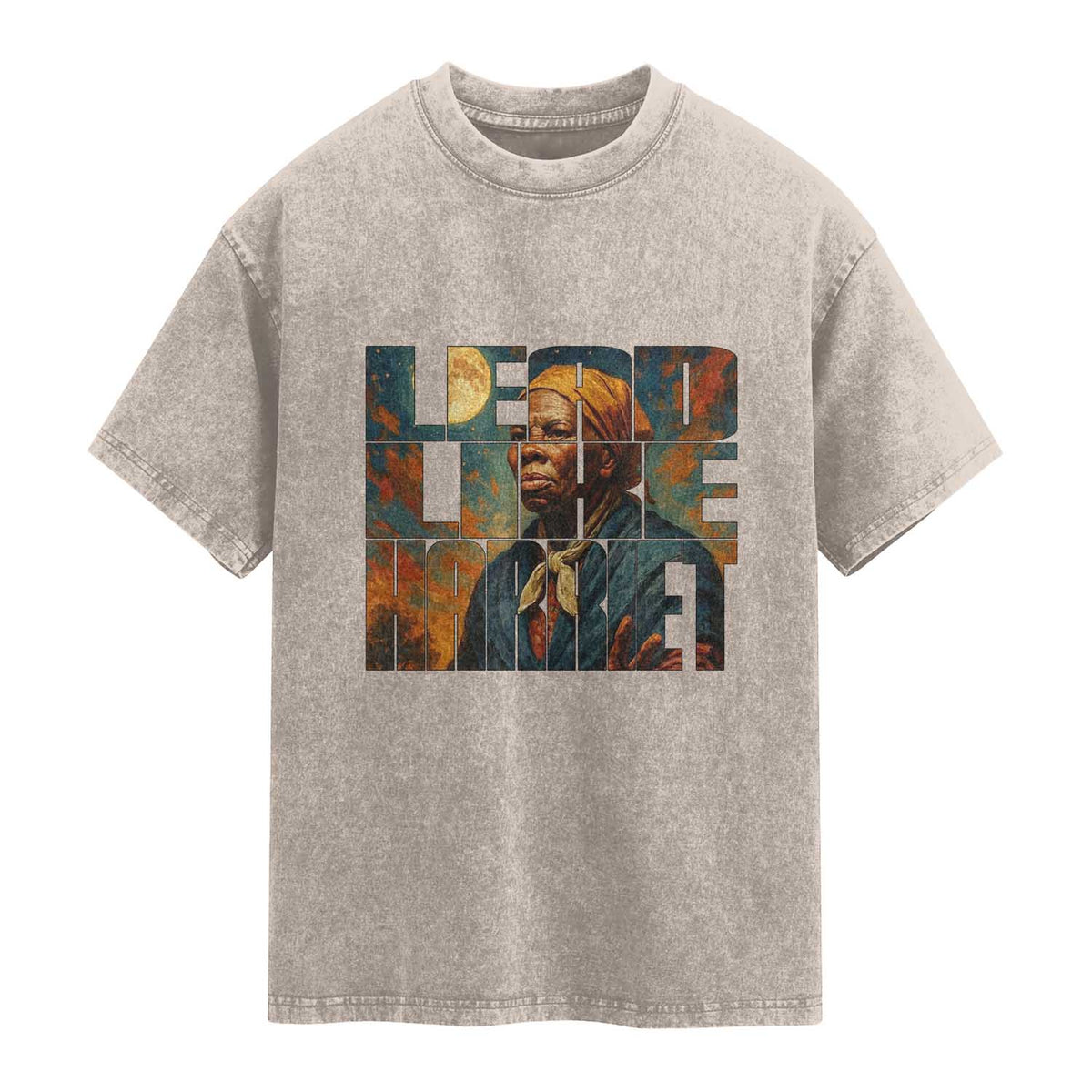 Lead Like Harriet Washed Cotton T-Shirt Black History Month Juneteenth Quote