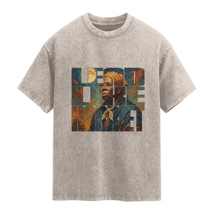 Lead Like Harriet Washed Cotton T-Shirt Black History Month Juneteenth Quote