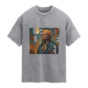 Lead Like Harriet Washed Cotton T-Shirt Black History Month Juneteenth Quote