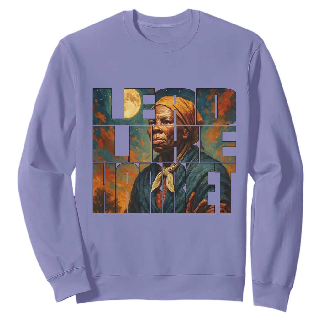 Lead Like Harriet Sweatshirt Black History Month Juneteenth Quote TS12 Violet Print Your Wear