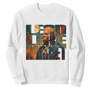 Lead Like Harriet Sweatshirt Black History Month Juneteenth Quote TS12 White Print Your Wear