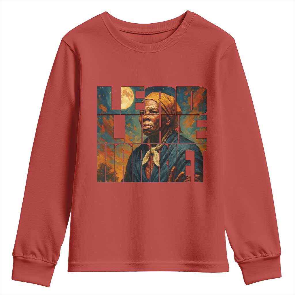 Lead Like Harriet Youth Sweatshirt Black History Month Juneteenth Quote TS12 Red Print Your Wear