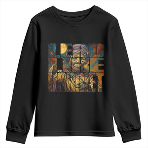 Lead Like Harriet Youth Sweatshirt Black Women Leadership Quote TS12 Black Print Your Wear