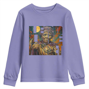 Lead Like Harriet Youth Sweatshirt Black Women Leadership Quote TS12 Violet Print Your Wear