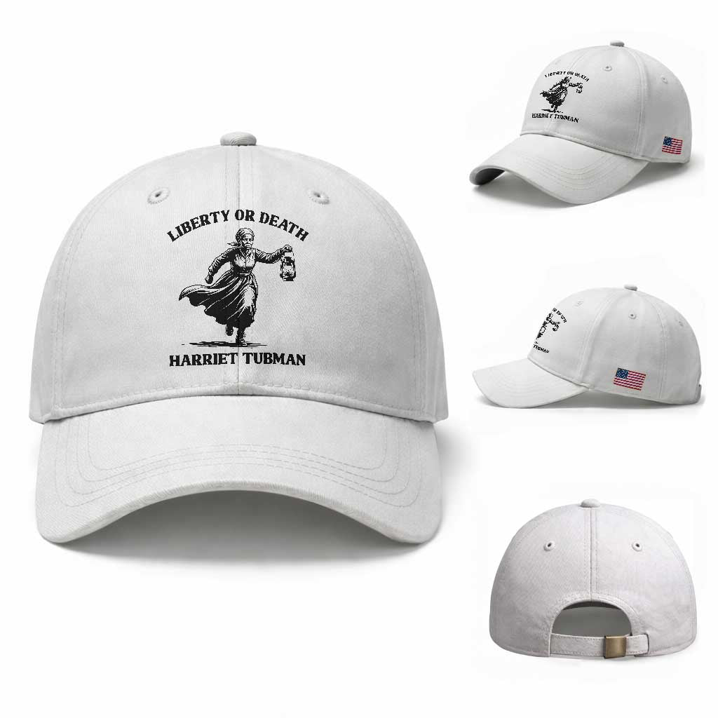 Liberty Or Death Baseball Cap Harriet Tubman Quote TS12 Baseball Cap Universal Fit White Print Your Wear